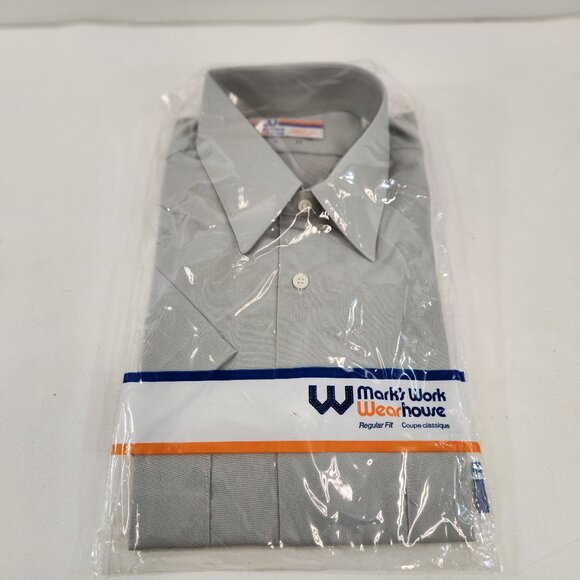 Vintage Marks Work Wearhouse Mens Medium Short Sleeve Gray Shirt New Old Stock - Picture 1 of 8